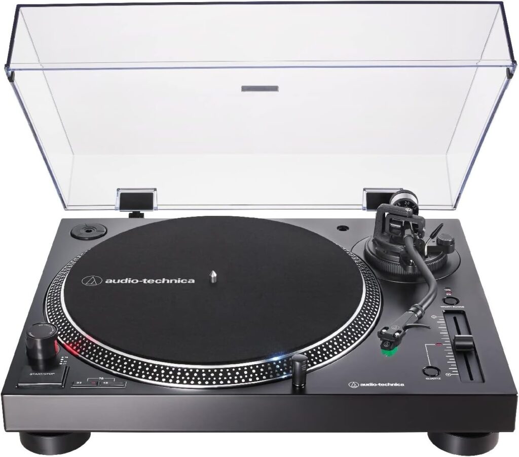 Audio-Technica AT-LP120XUSB-BK Direct-Drive Turntable (Analog USB), Fully Manual, Hi-Fi, 3 Speed, Convert Vinyl to Digital, Anti-Skate and Variable Pitch Control Black