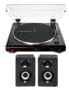 Audio-Technica AT-LP60X Fully Automatic Belt-Drive Stereo Turntable (Brown) Bundle with Bluetooth Studio Monitors - Pair (2 Items)