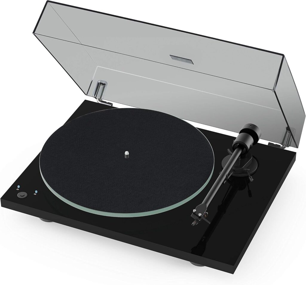 Pro-Ject T1 Phono SB Turntable with Built-in Preamp and Electronic Speed Change (Piano Black)